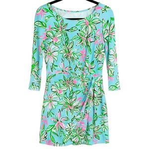 Lilly Pulitzer Preppy Blaise 3/4 Sleeve Romper Mini Dress Multi Sun Of A Bun S
